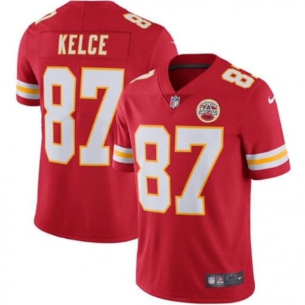 #87 Kansas City Chiefs Travis Kelce Red stitching Jersey